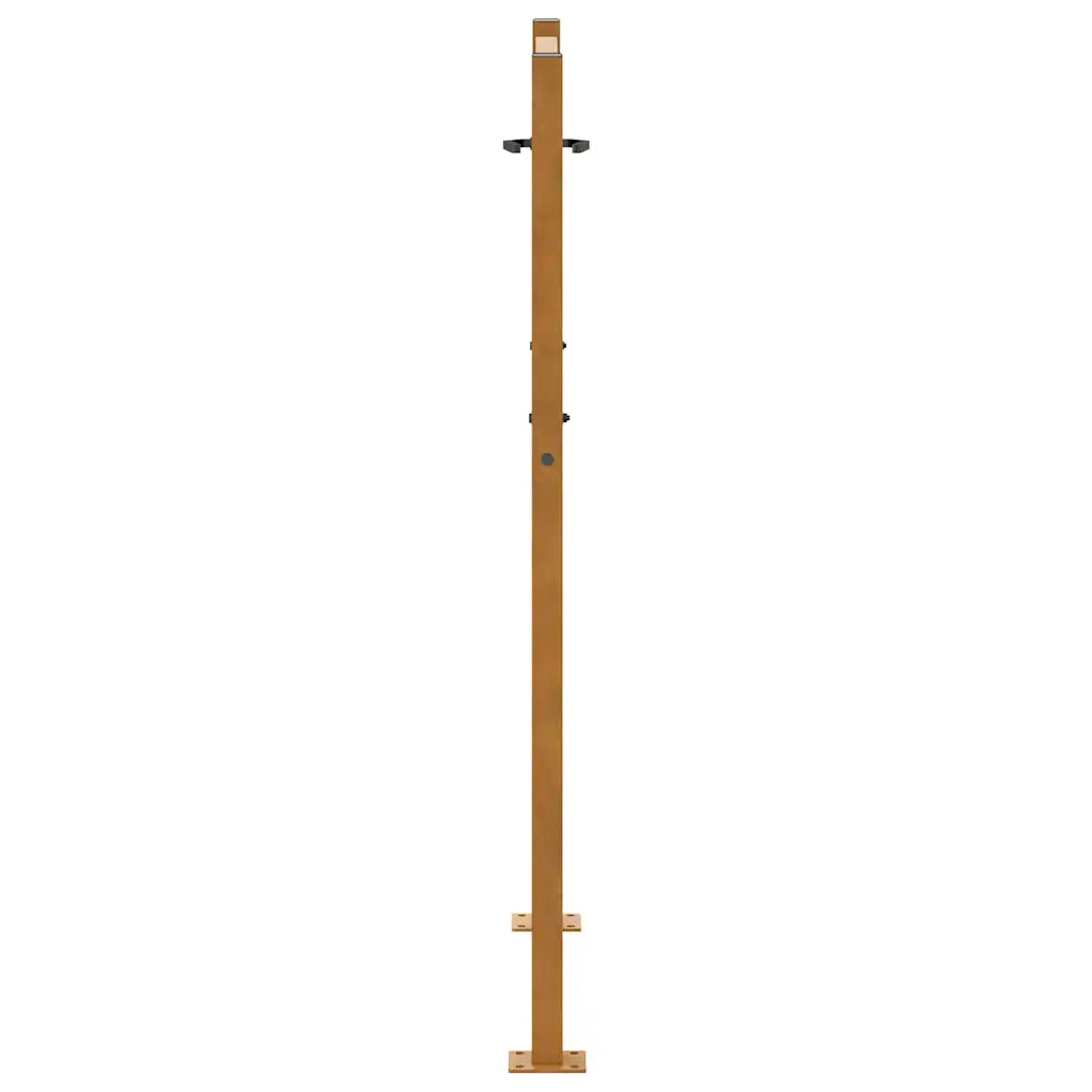 Cancello da giardino 100x125 cm in acciaio corten design ondulato 4100975
