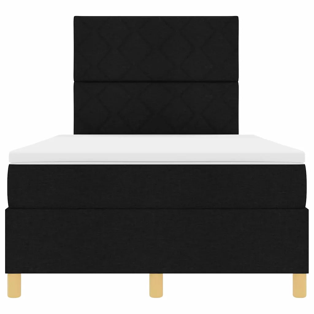 Letto a Sorgente LED con materasso Nero 120 x 200 cm Tessuto 3343168