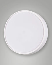 Hatton Plafoniera LED Rotonda IP65 Bianco in Policarbonato, Attacco E27 per 2 Lampadine da 30W Max, Resistente agli Agenti Atmosferici 3226-65-102