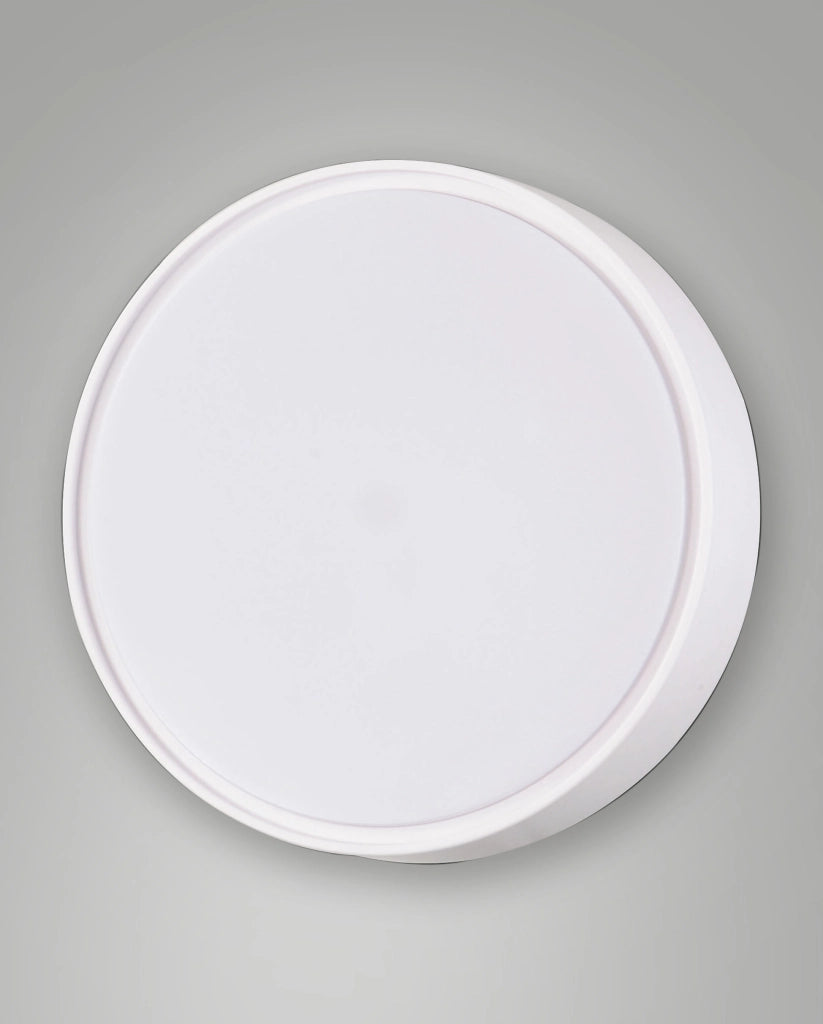 Hatton Plafoniera LED Rotonda IP65 Bianco in Policarbonato, Attacco E27 per 2 Lampadine da 30W Max, Resistente agli Agenti Atmosferici 3226-65-102