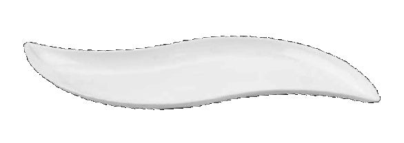 Piattini bon bon foglia bianco in plastica confezione da 25 pezzi 19 x 6,5 cm