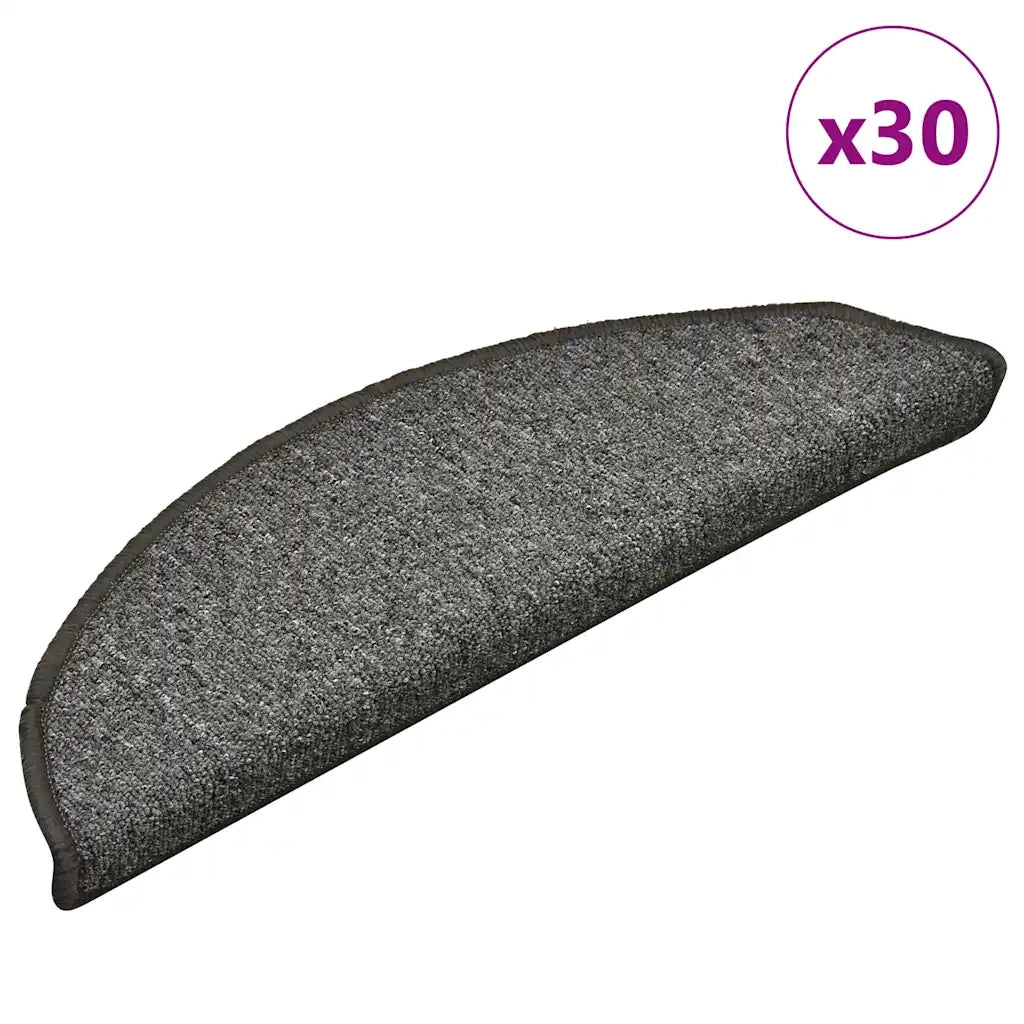 Tappetini per scale 30 pz 56x17x3 cm Grigio scuro Semicircolari 3365745