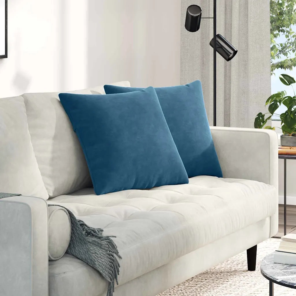 Cuscini da Divano 2 pz-Set di 2 Cuscini per Sofa Blu 50 x 50 cm Tessuto in Cords 517135