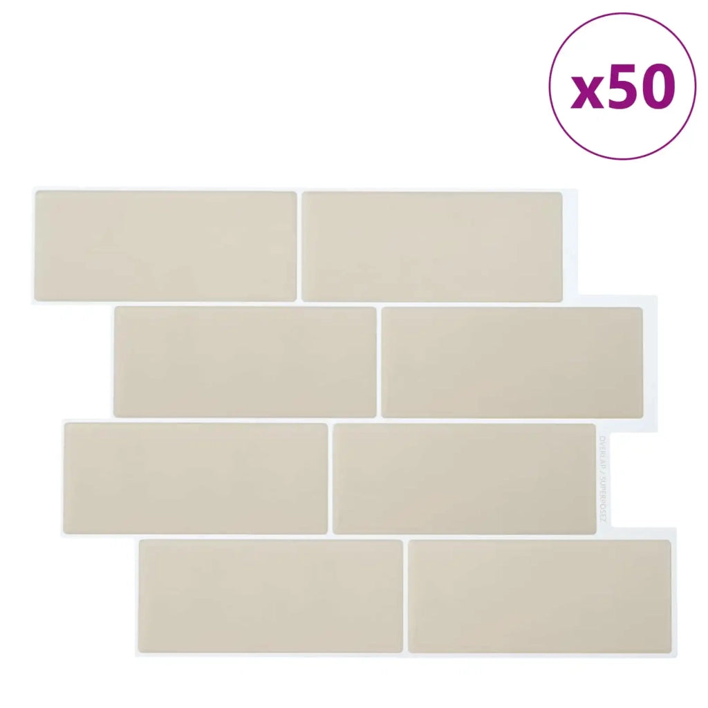 Piastrella subway 50 pcs Beige 29 x 21 cm Poliuretano e PET 42046155