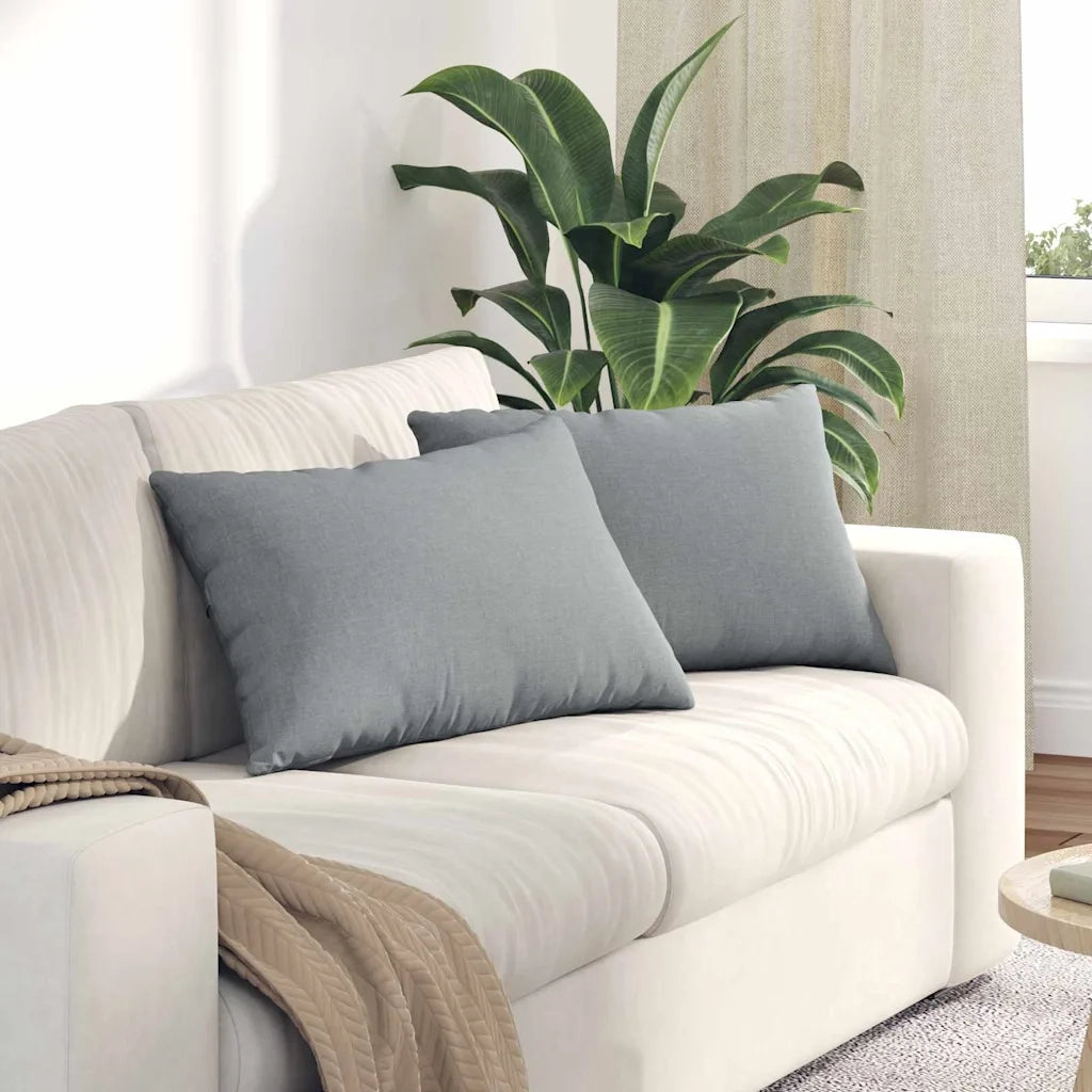 Cuscini da Divano 2 pcs Grigio chiaro 60 x 40 cm Tessuto 42013653