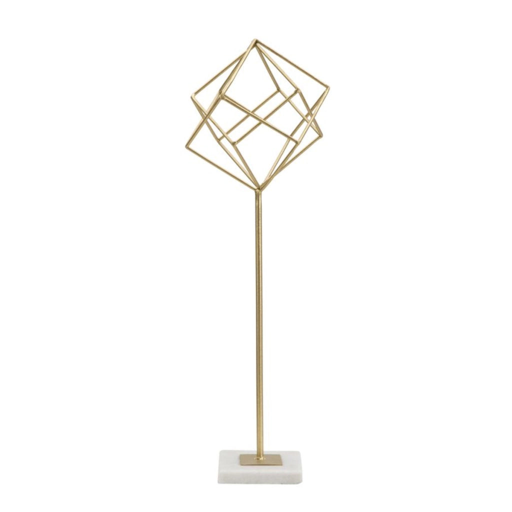 Scultura Cubi 1, Oro, Marmo, 16x18x52,5 cm