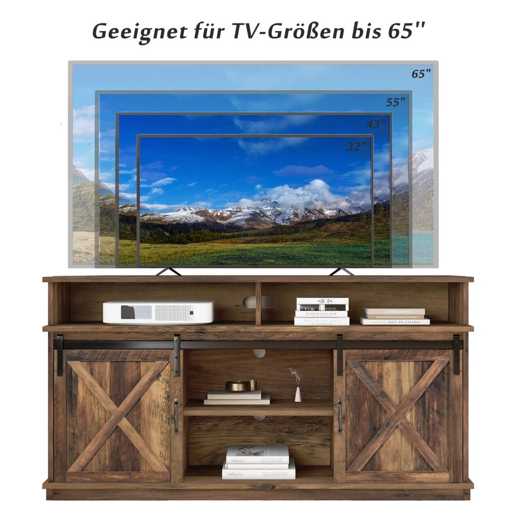Credenza TV marrone in truciolare lunghezza 148 cm