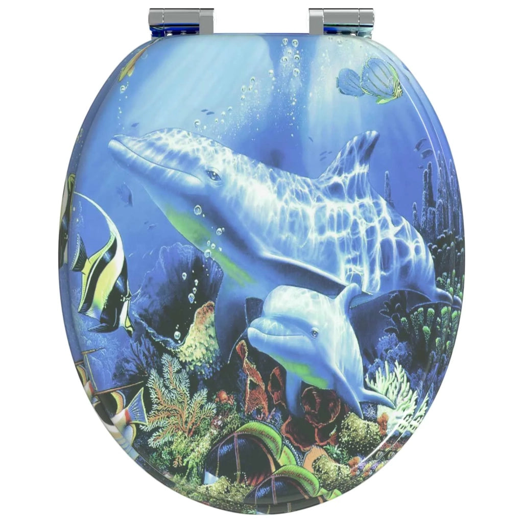 Sedile per toilette con chiusura morbida 2 pcs Blu 44 x 38 cm 3414536