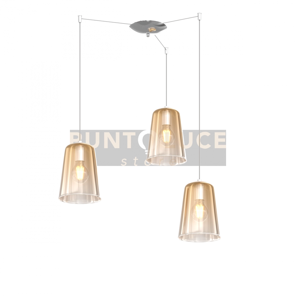 SOSPENSIONE CROMO SPOSTABILE 3 LUCI AMBRA 1164CR-S3 S-AM