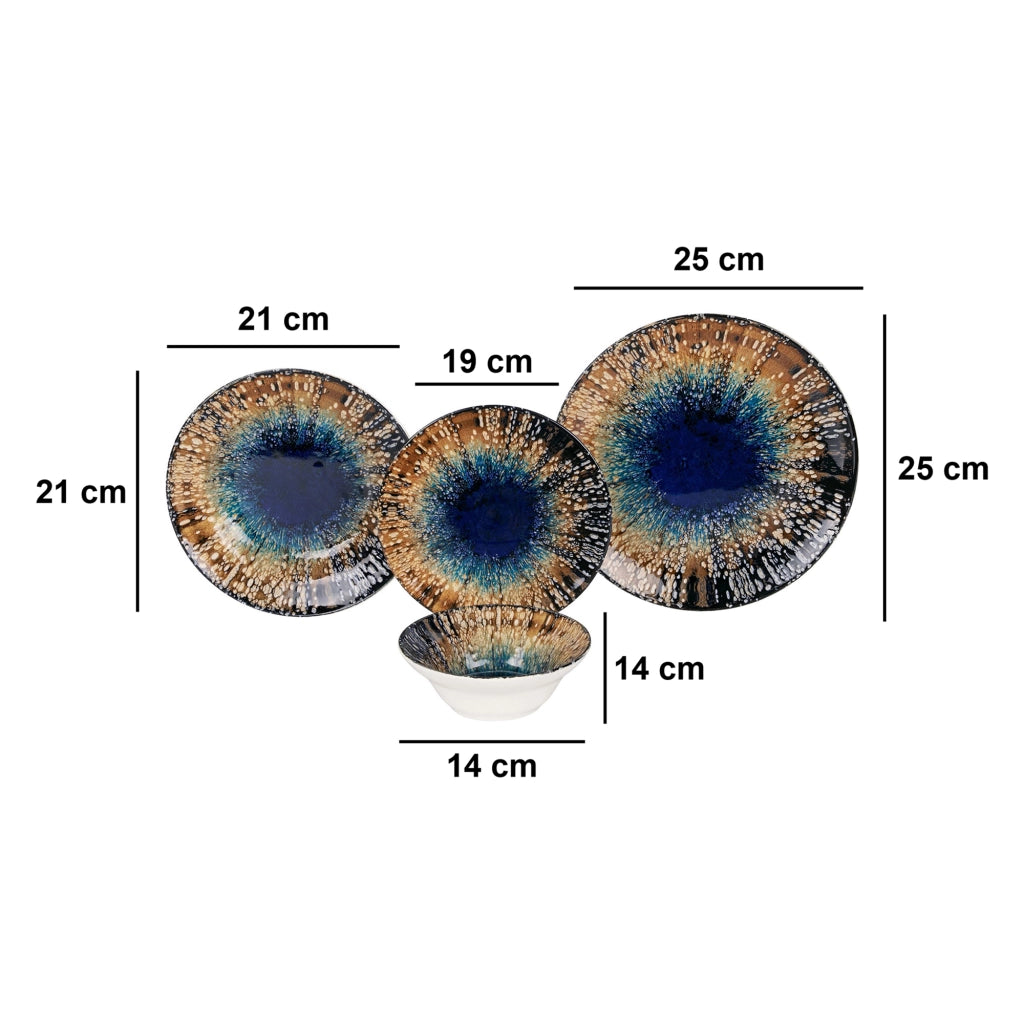 Nitema, Servizio Piatti set da 24, Multicolore