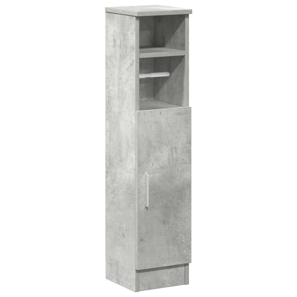 Mobile da Bagno con Portarotolo Grigio Cemento 20,5x22x90 cm 858500