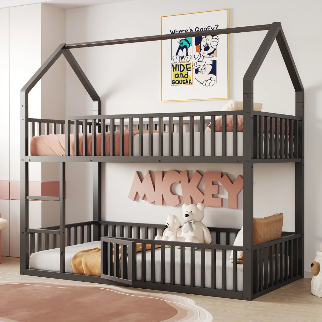 Letto a castello funzione casa metallo 90x200 cm