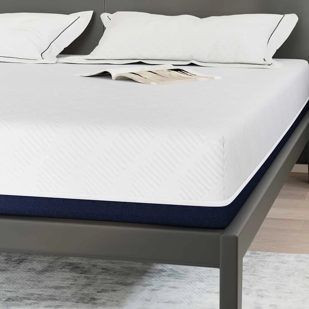 Materasso Bianco e Blu 180 x 200 cm Tessuto Jacquard 4106344