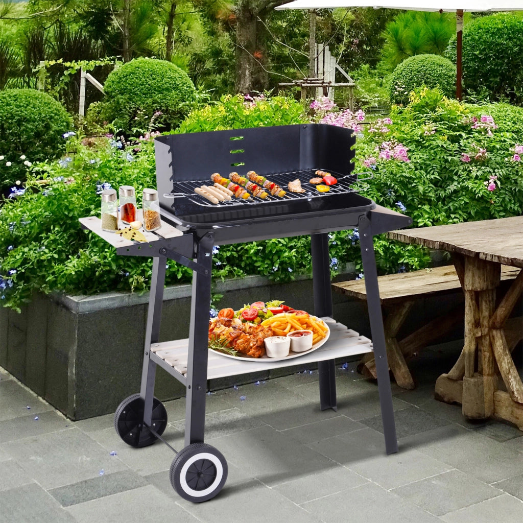 Barbecue a Carbone con Griglia Regolabile ¨C Xylo ¨C Nero 83x37x87cm