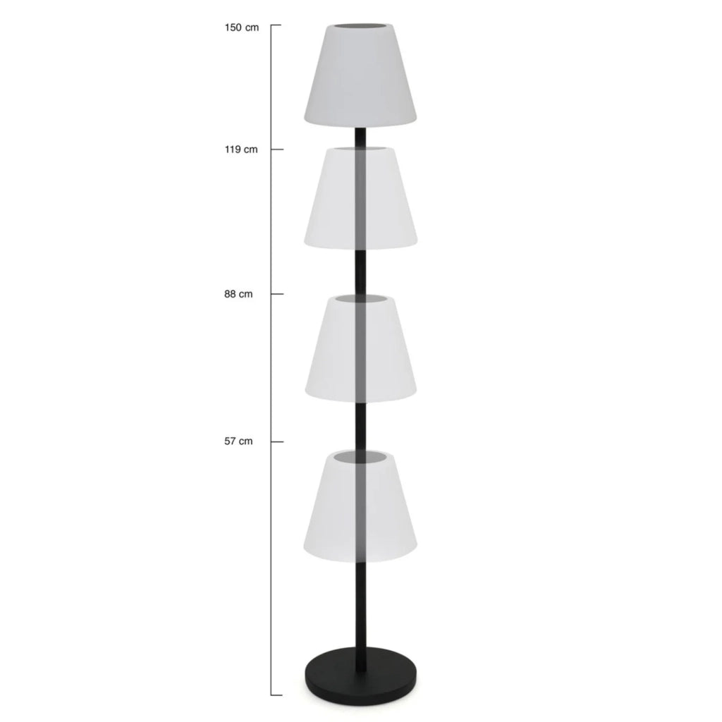 IDMarket - Lampada solare da terra per esterni con LED, altezza 150 cm