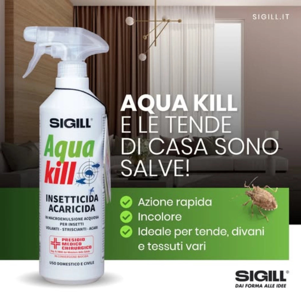Insetticida acaricida acqua kill contro insetti striscianti volanti acari 750 ml