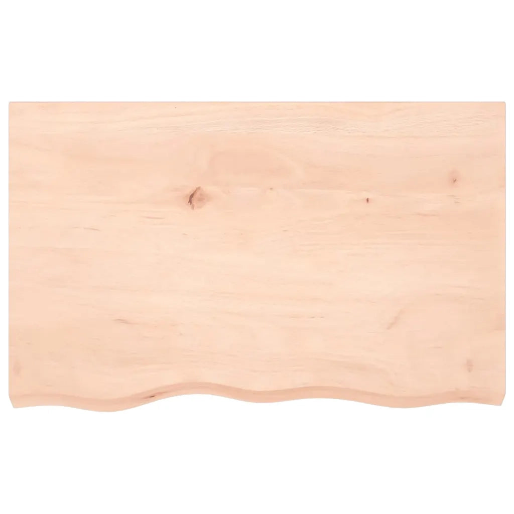 Piano per Tavolo 80x50x(2-6) cm in Rovere Massello Non Trattato 3156295
