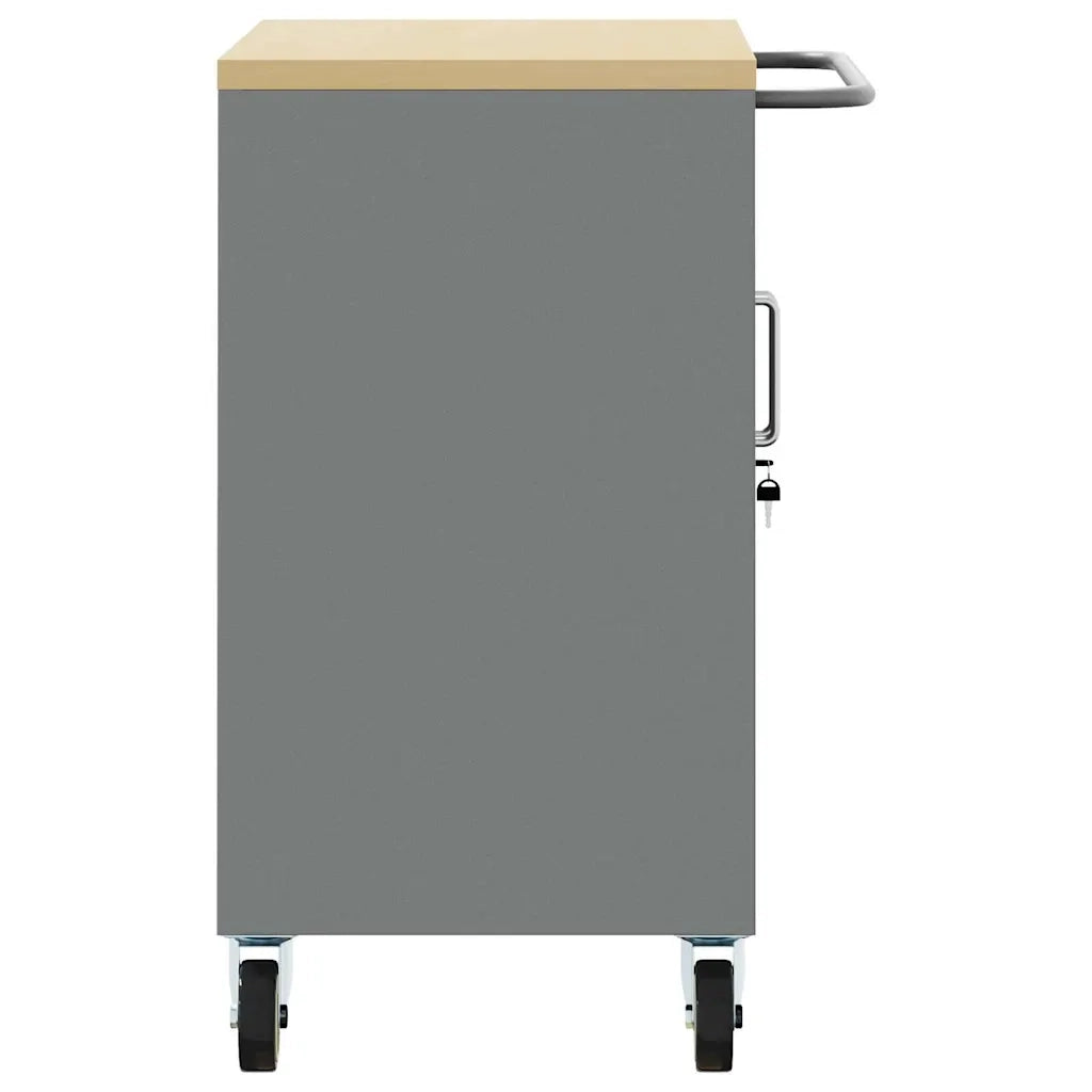 Banco da lavoro con lo scaffale Nero e Grigio 75 x 45 x 85 cm 4103485