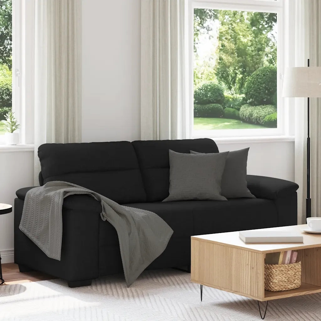 Divano a 2 Posti-Sofa 2 Posti Nero 120 cm in Tessuto 820993