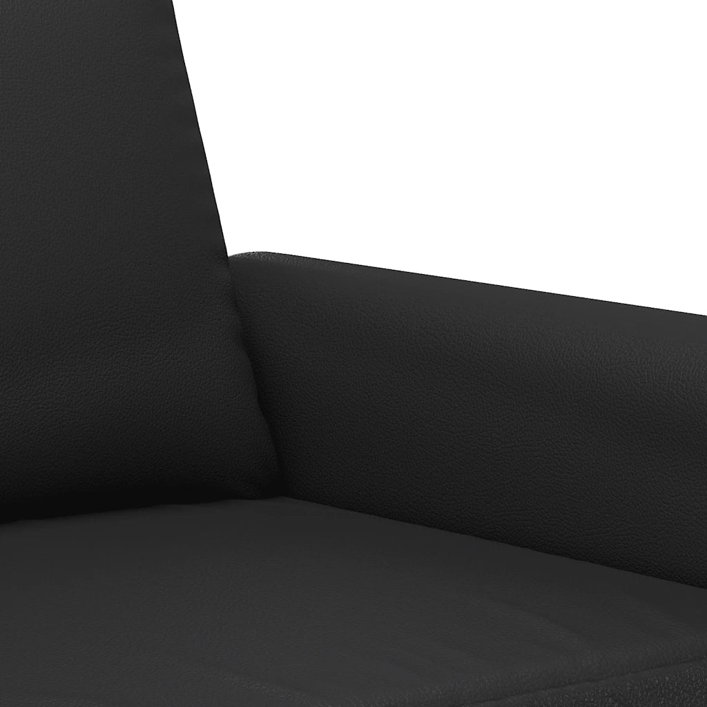 Divano a 2 Posti-Sofa 2 Posti Nero 120 cm in Similpelle 853825