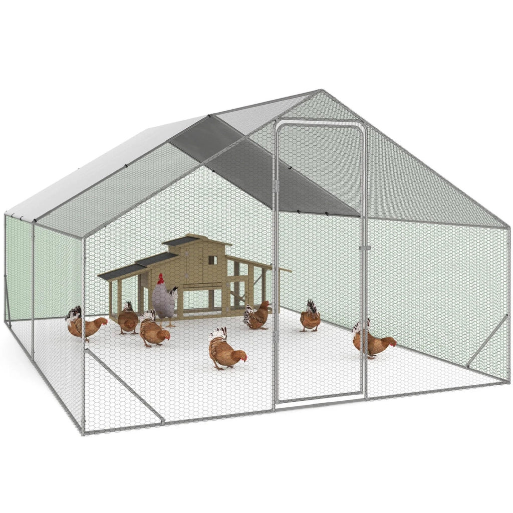 IDMarket - Recinto per polli 12 m² rete metallica 4x3 M in acciaio zincato