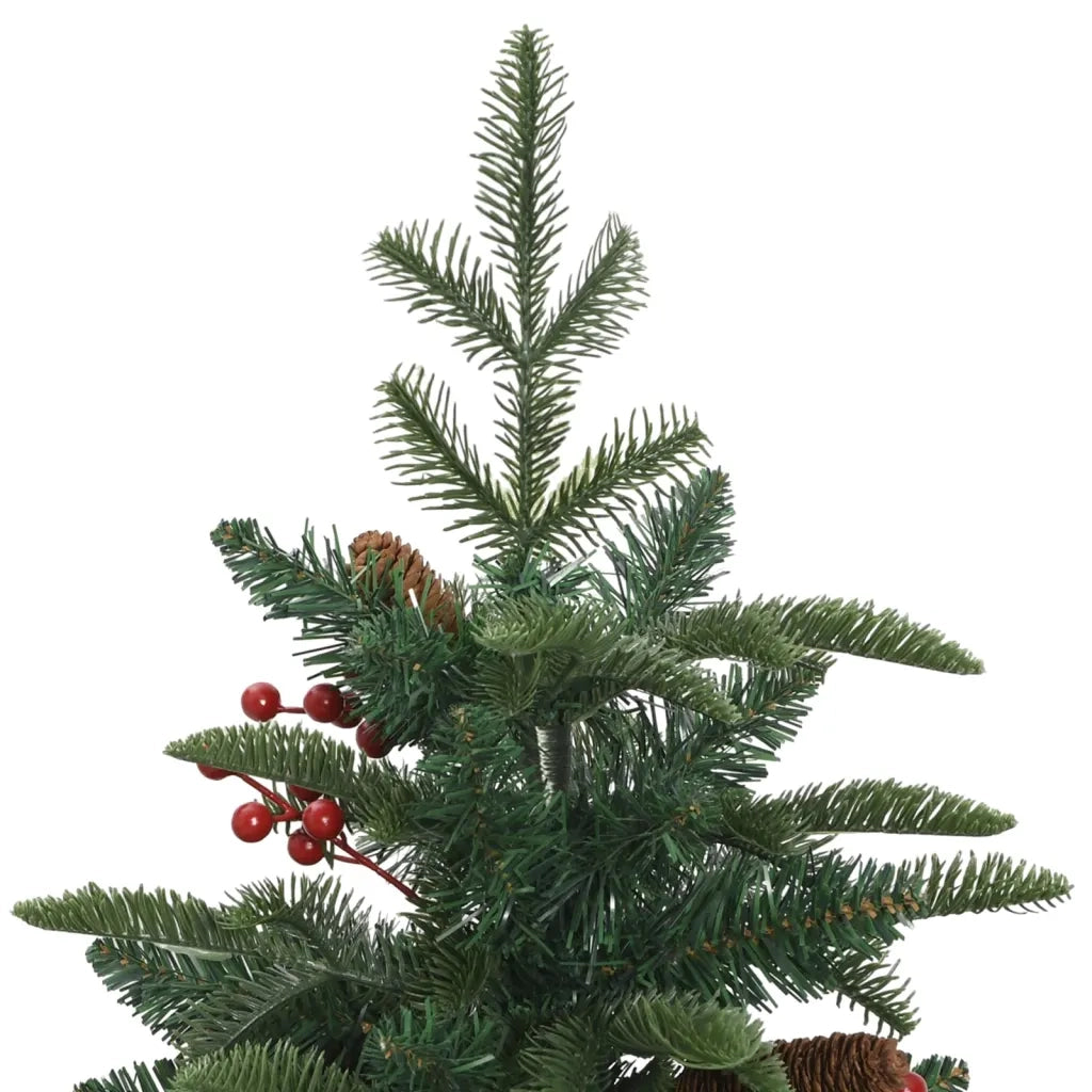 Albero Natale Artificiale Incernierato con Pigne e Bacche 150cm 358375