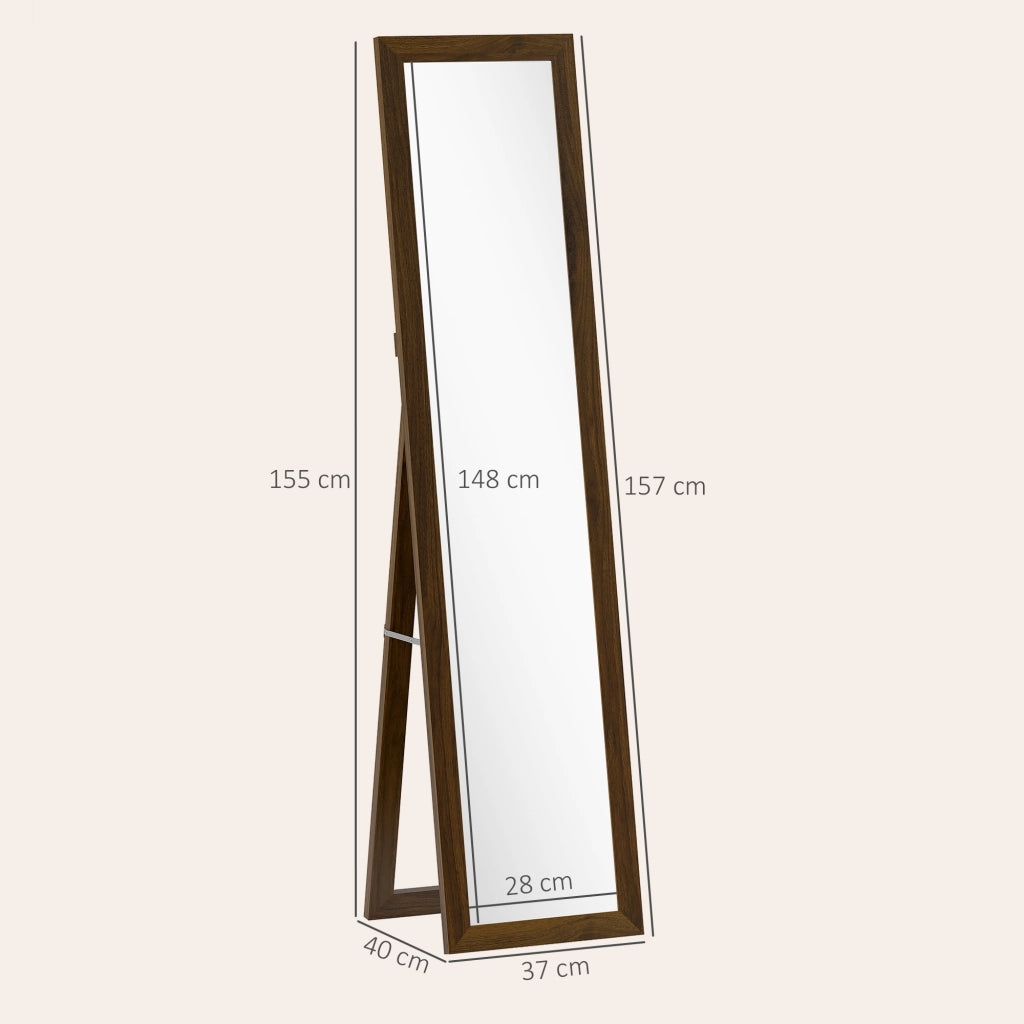 Specchio da Terra 157x37 cm ¨C Xylo ¨C Legno Noce con Cornice MDF