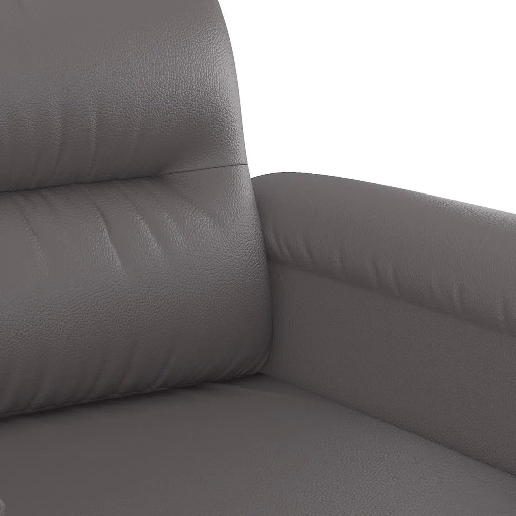 Divano a 2 Posti-Sofa 2 Posti Grigio 140 cm in Similpelle 811664