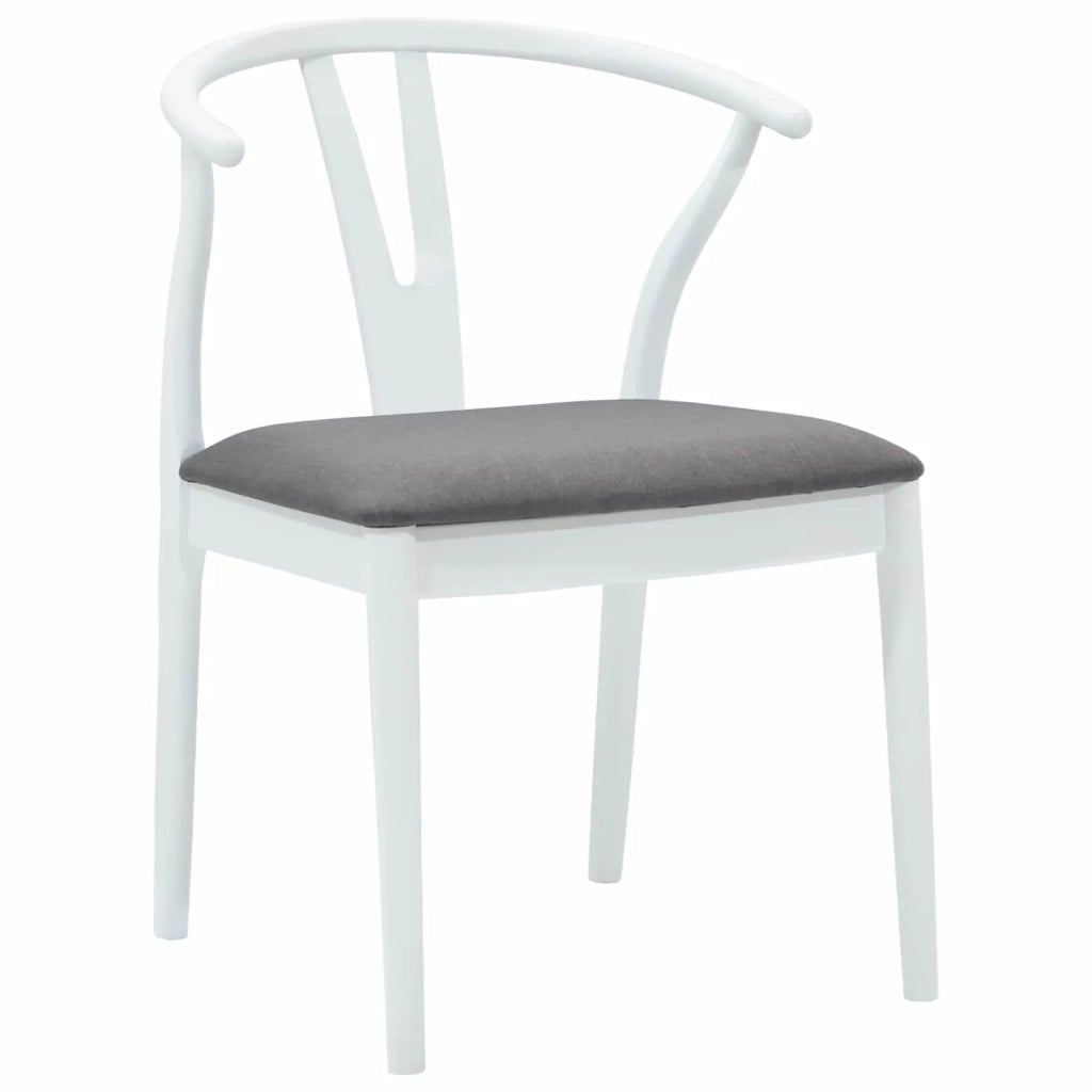 Sedia da pranzo 2 pcs Bianco e Grigio Legno di gomma solido 42020415
