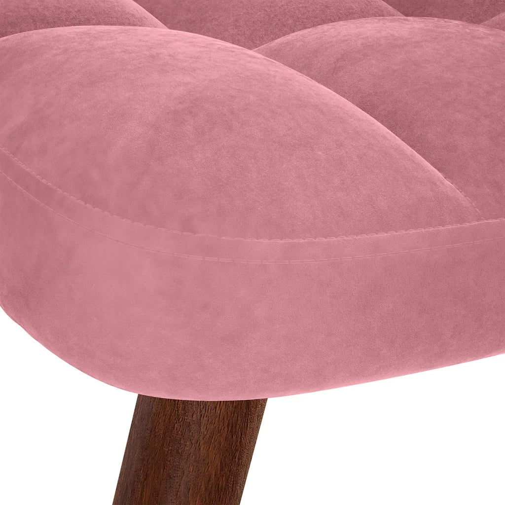 Poltrona Relax con Poggiapiedi Rosa in Velluto 4016825