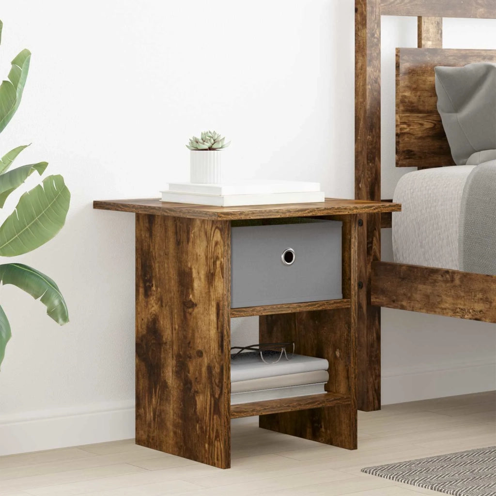 Set di 2 Comodini | Armadio da Notte | Mobiletto da notte Rovere fum¨¦ 41 x 40 x 45 cm Legno multistrato