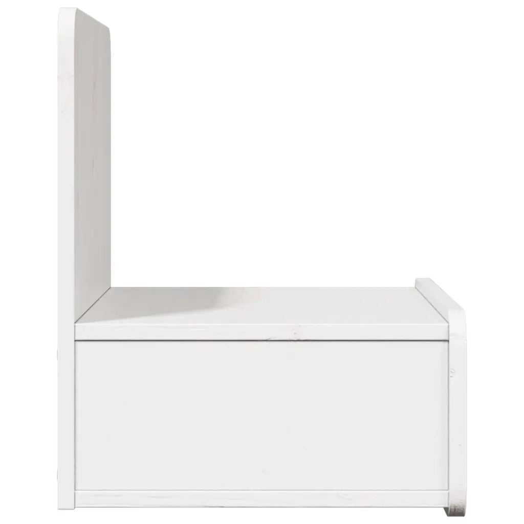 Comodino-Tavolino da notte Bianco 44 x 32,5 x 40 cm Legno di pino massello