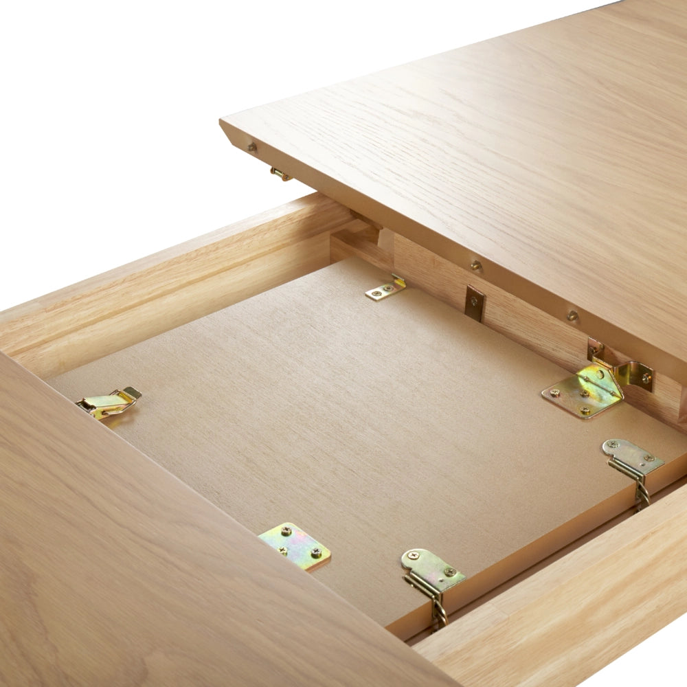 Tavolo da pranzo in legno di rovere chiaro 120/150 x 75 cm allungabile gambe in legno stile minimalista scandinavo