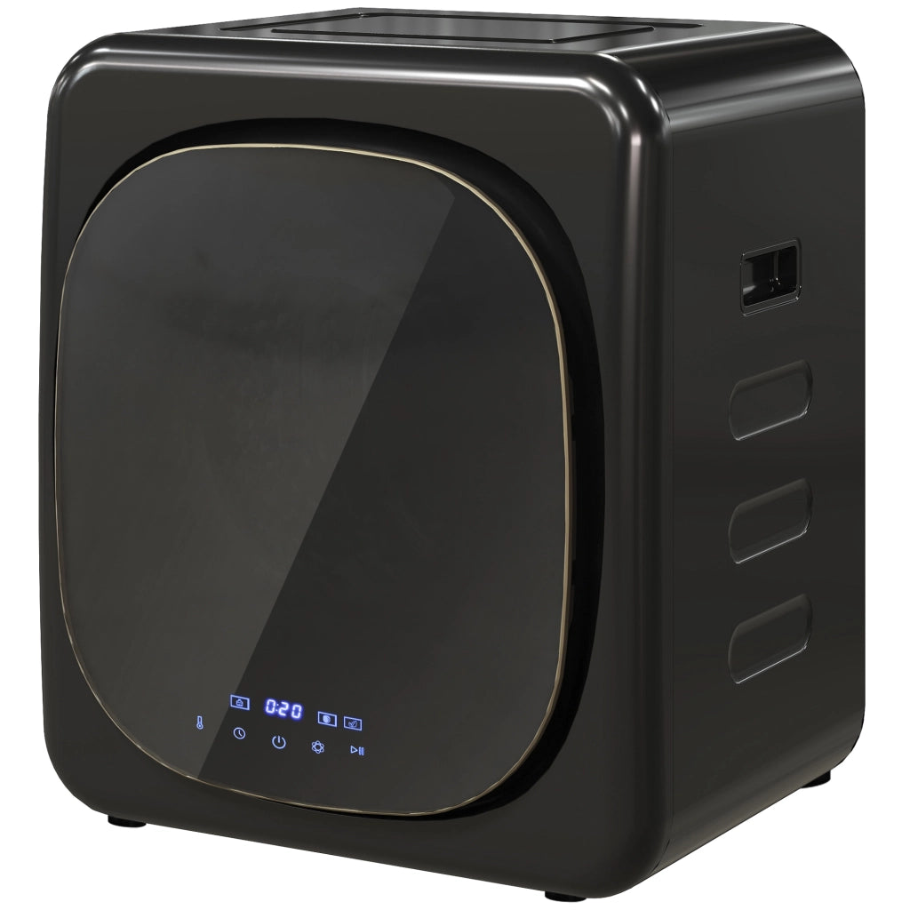 Asciugatrice ad Aria Carico 4kg con Timer e Programma Smart, in Acciaio Inox e ABS, 48x40x56 cm, Nero