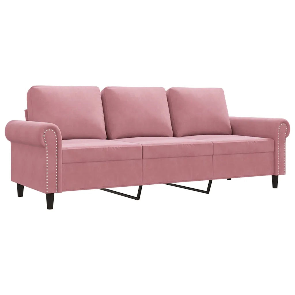 Divano a 3 Posti-Sofa 3 Posti rosa 180 cm in Velluto 292622
