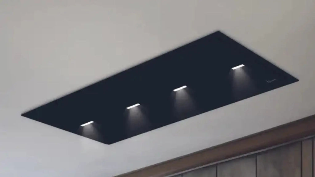 Cappa a soffitto da incasso GEA FLAT cm 120X60 - Nera spot light - 800 m3/h