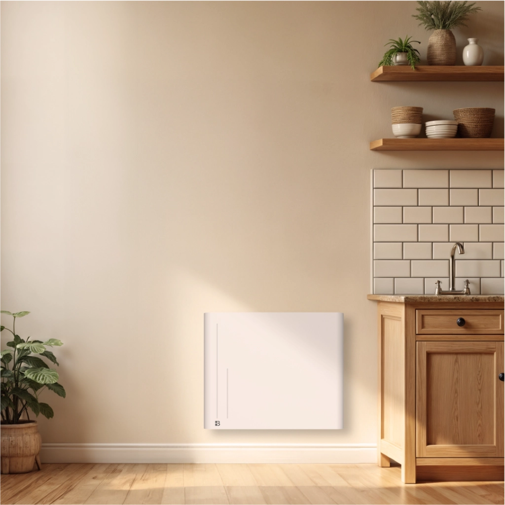 Radiatore elettrico fisso ad inerzia ceramica a secco 1000W ALBA orizzontale bianco