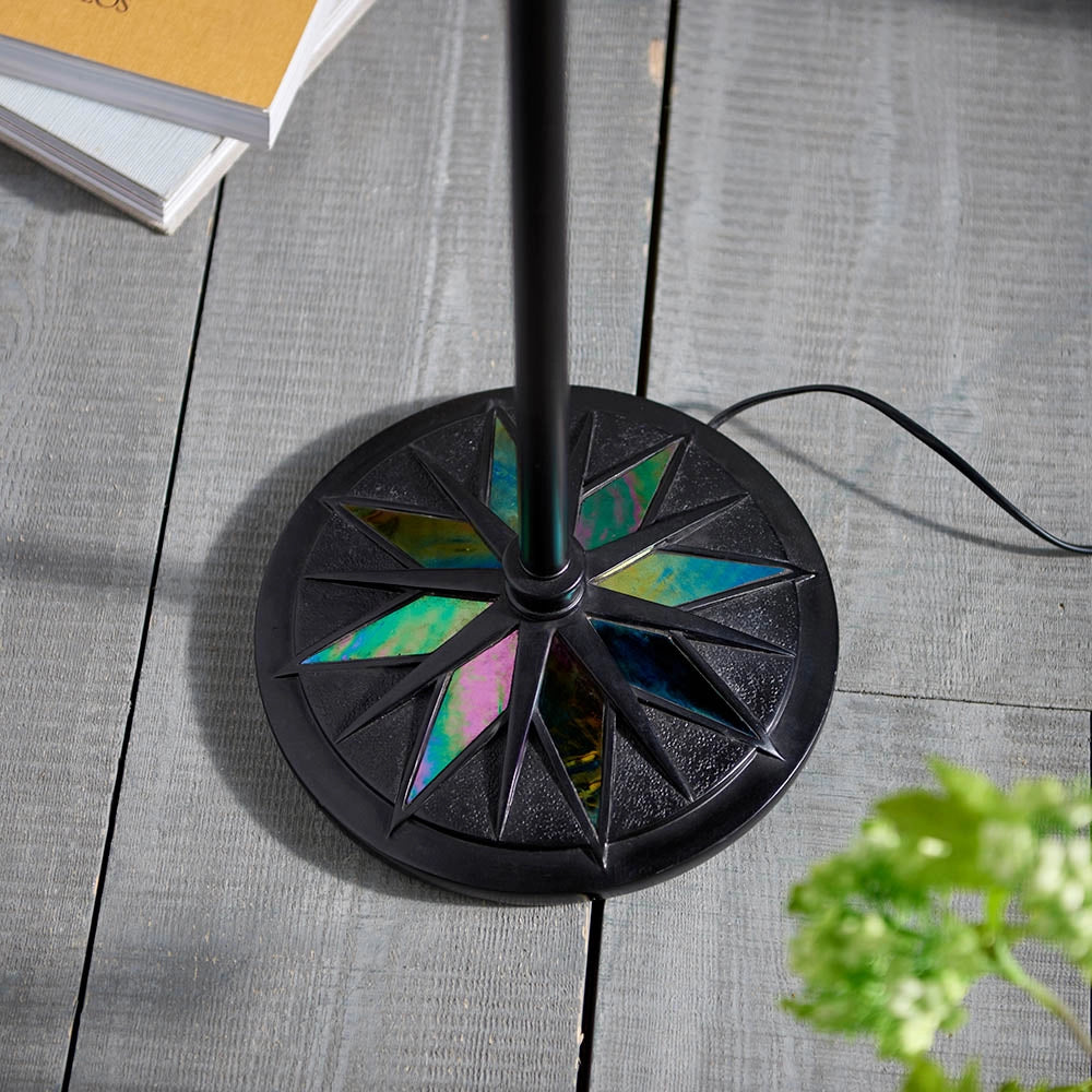 Lampada da terra Tiffany vetrata DARK STAR nera 1xE14 40W