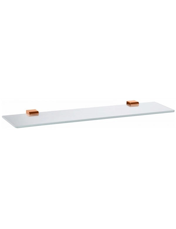Mensola doccia NIL in vetro e ottone oro rosa spazzolato 60 cm