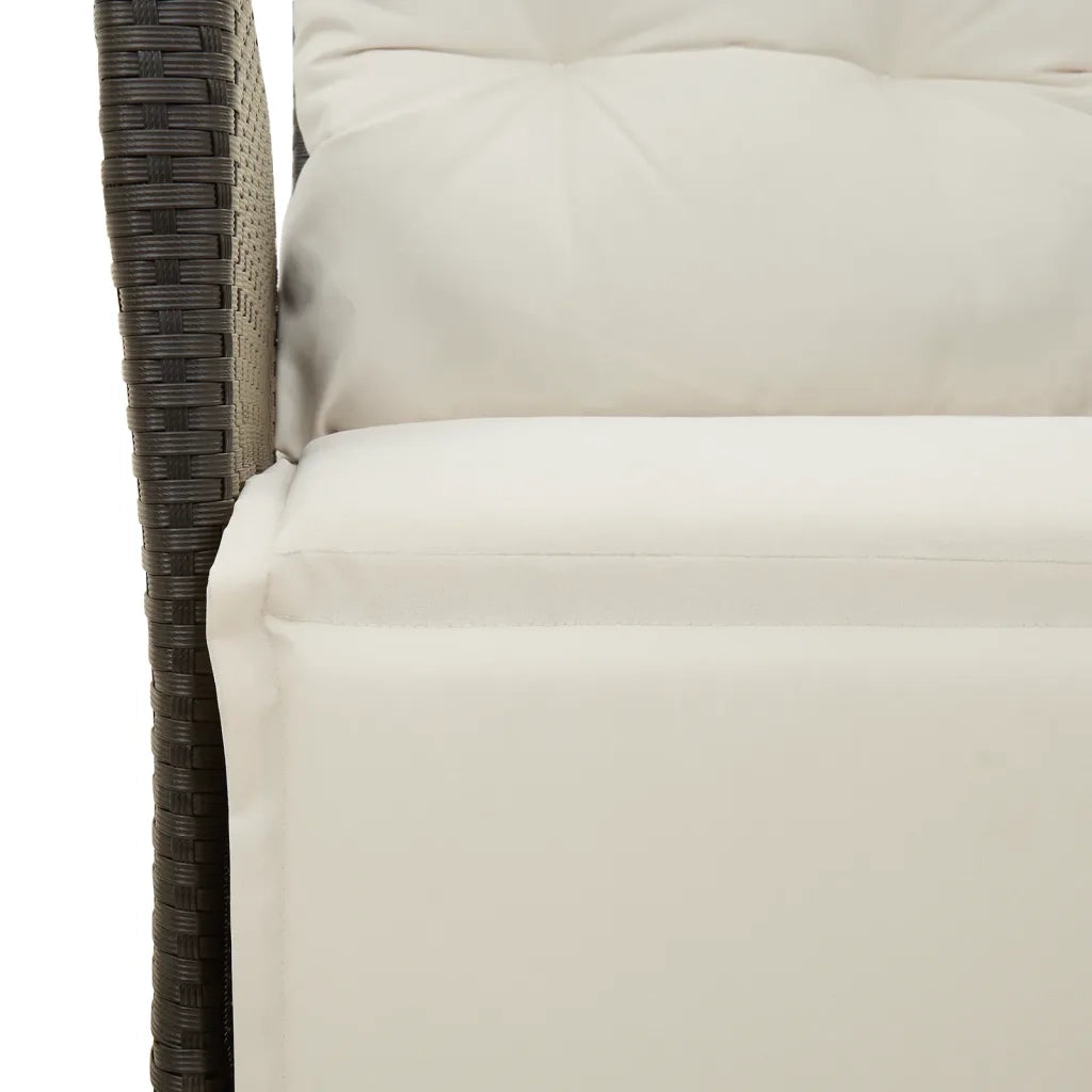 Set da Pranzo da Giardino 5 pz Nero con Cuscini in Polyrattan 3213087