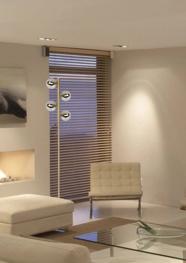Lampada da terra Lucide Tycho oro 154 cm 4xG9 max 28W