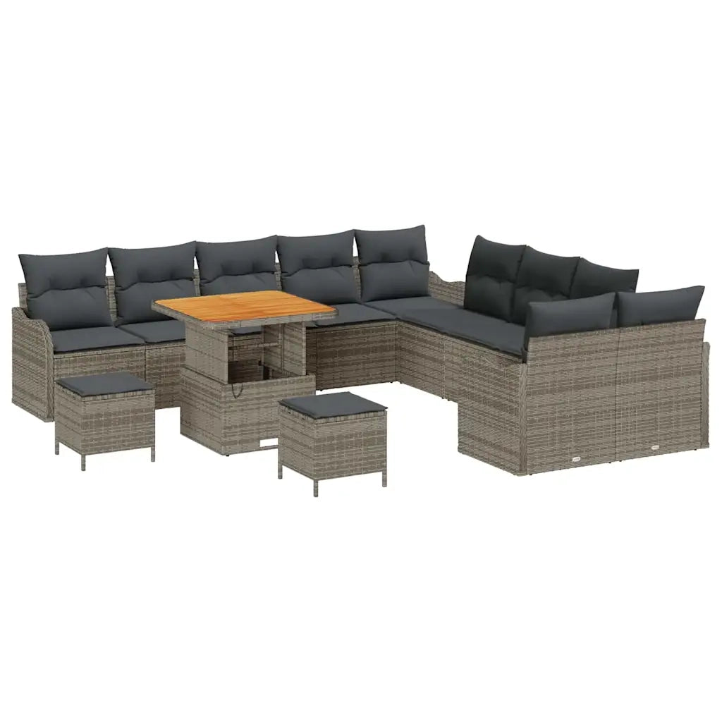 Set Divano da Giardino con cuscino 13 pcs Grigio polyrattan 3362323