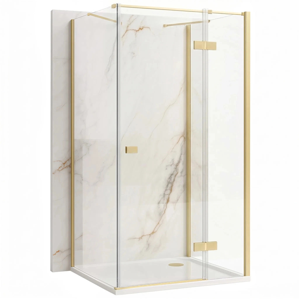 Cabina Doccia Rea Atlas 80x100 Brush Gold sinistra