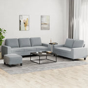 Set di Divani 3 pz Grigio Chiaro in Tessuto 3201906