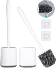 Set di Spazzole per WC da 2 con Testa di Spazzola in Silicone e Supporto per Asciugatura Rapida