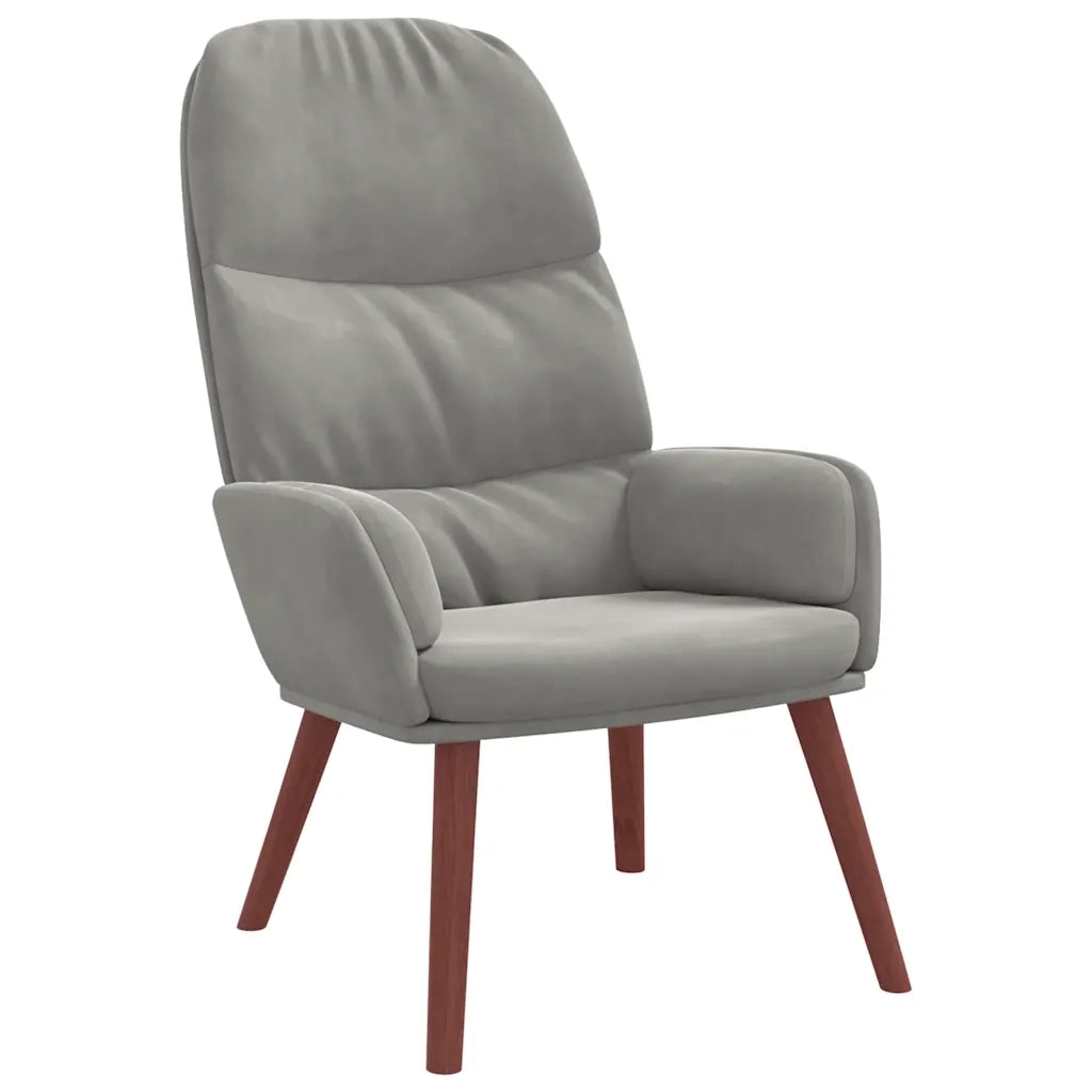 Poltrona | Sedia Relax Grigio Chiaro in Velluto