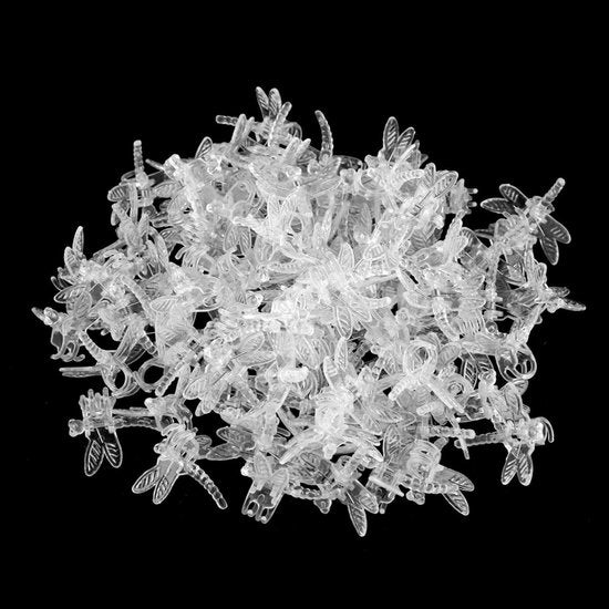 Clip per Pianta 100 Unità - Clip per Fusto - Supporto per Piante - Clip per Vaso - Sostegno per Fiori - Materiale Plastico - Translucido/Rosso - Leggero, Forte Presa