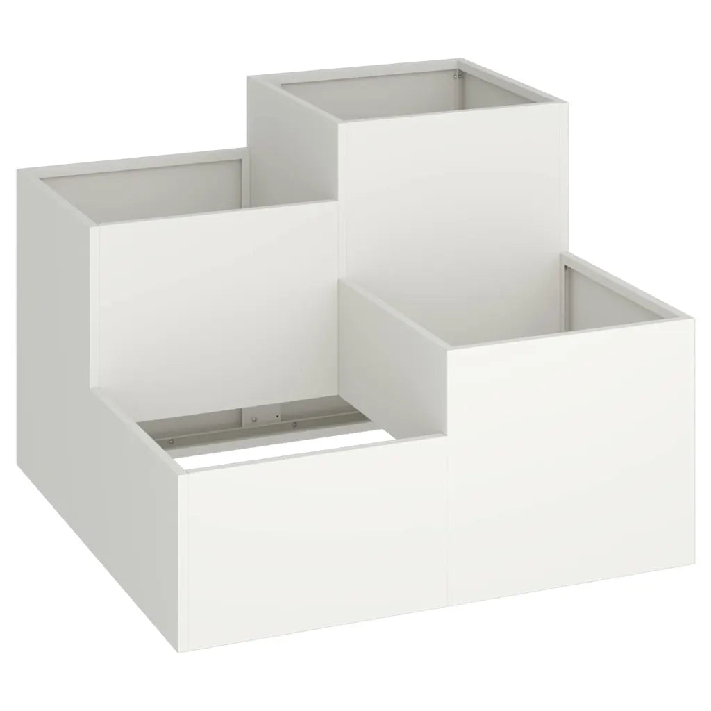 Vaso da giardino Bianco 80 x 80 x 60 cm Acciaio