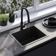 Lavello In Acciaio Leo 50 Black con rubinetto da cucina