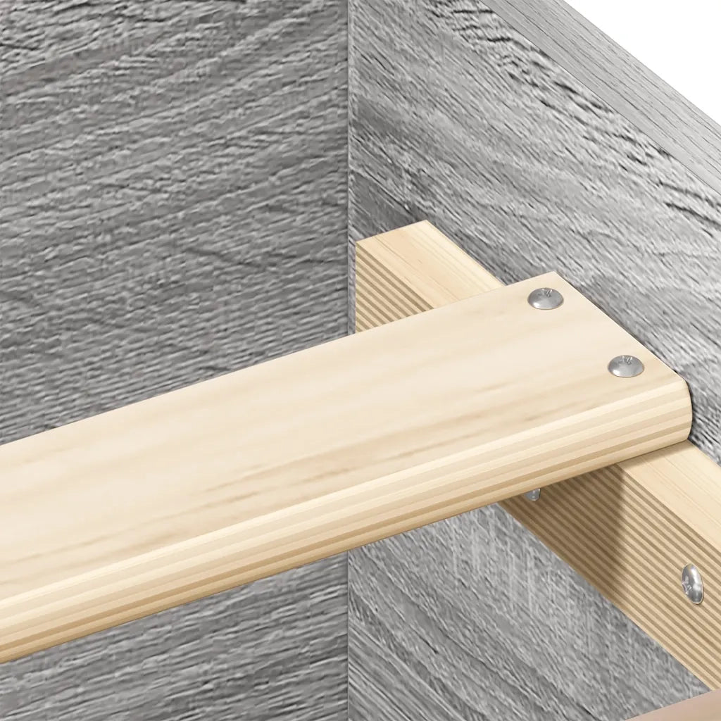 Giroletto con Testiera e Pediera-Struttura Letto Grigio Sonoma 135x190 cm